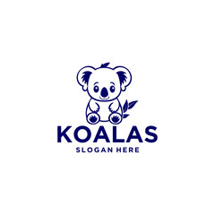 The koala, animal and wildlife logo vector illustration