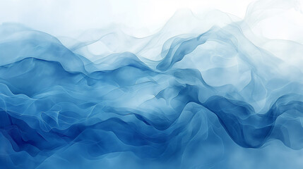 Obraz premium A blue and white watercolor painting with a cloudy sky