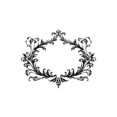 Blank emblem with ornament vintage style