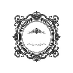 Blank emblem with ornament vintage style