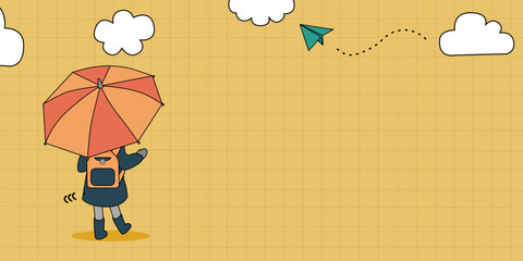 Welcome To School. Flying paper airplanes. Vector cartoon children planes in air. Back to school background drawing. backgrounds for Teacher appreciation day.