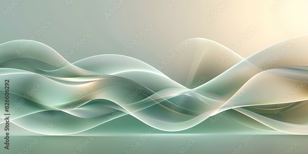 Poster dynamic neon wave lines create futuristic abstract background with greenblue hues. concept abstract 