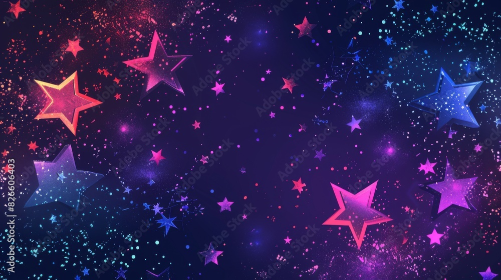 Poster star pattern with different sizes and shades on a dark background