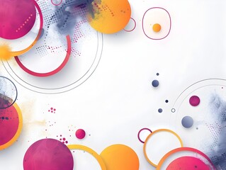 Obraz premium Vibrant Geometric Shapes and Frames in Contemporary Abstract Design Background