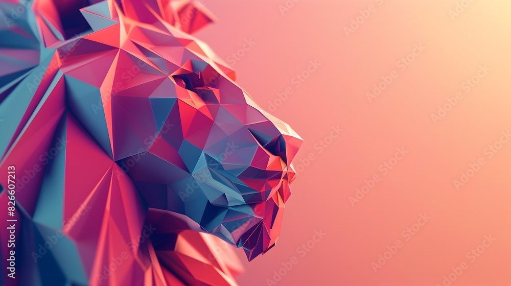 Poster vibrant geometric low poly abstract digital art backdrop with prismatic triangular patterns