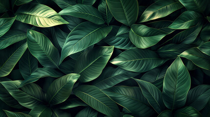 Fototapeta premium A lush green forest with many leaves