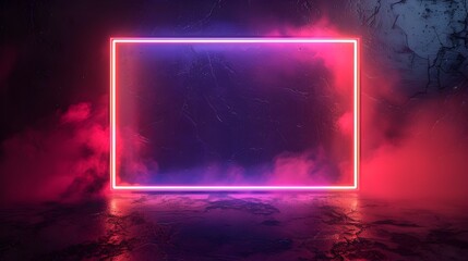 Bold Neon Accented Frame in Moody Urban Backdrop for Nightlife and Event Promotions
