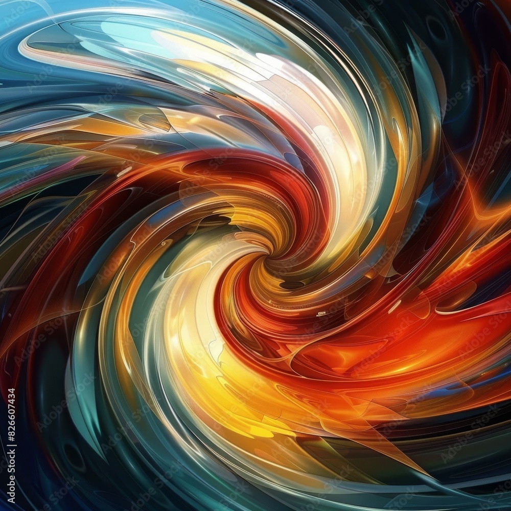 Poster dynamic abstract background with swirling colors and shapes, perfect for energetic themes