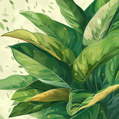 A lush green forest with many leaves