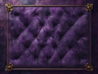 Luxurious Velvet Frame with Gold Details on Deep Purple Background for Formal Events