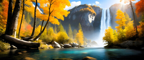 Sunset in the mountains ,Stunning Vista of Towering Peaks Against a Backdrop of Rolling Clouds