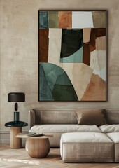 Minimalism, modern living room, abstract art paintings, white sofas, interior, room, sofa, furniture, wall, home, design, couch, living, house, floor, apartment, chair, lamp, contemporary,  table, arm