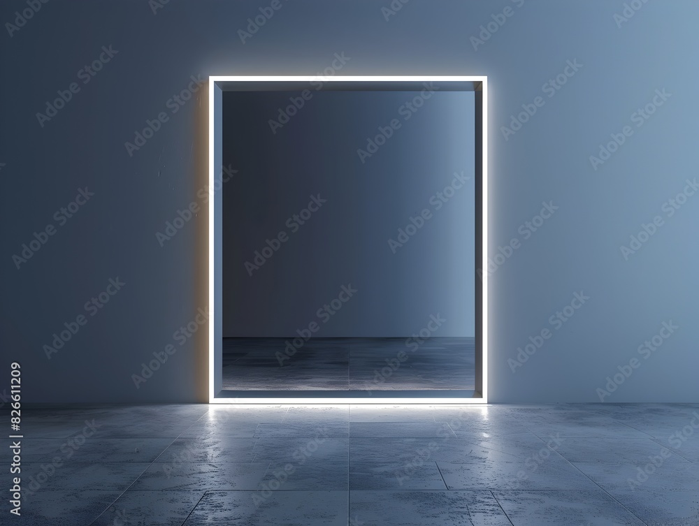 Poster the minimalist silver frame with clean lines and a grey background perfect for professional projects