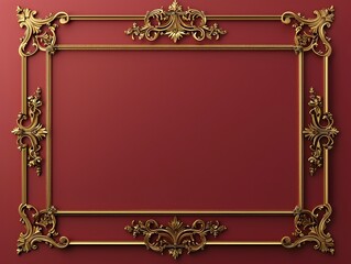 Elegant Gold Framed Red Background for Formal Events and Luxurious Designs