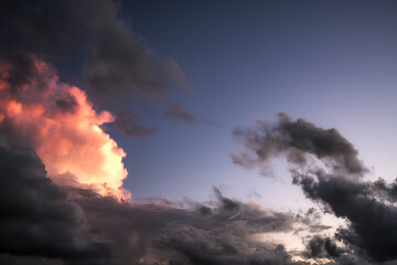 clouds in sky with sunset