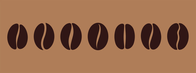 Coffee bean set. Isolated coffe beans on white background
