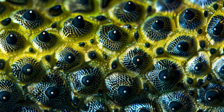 Macro Close Up of Brightly Colored Sea Cucumber Skin with Textured Surface and Bumps