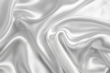 Naklejka premium Elegant white silk fabric texture abstract, silky waves. Smooth textile background, elegance luxurious design