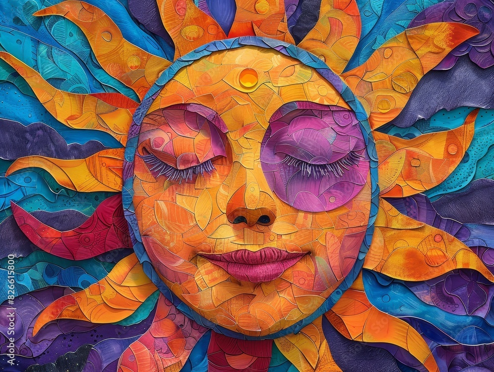 Poster the first day of summer brings colorful patterns and abstract shapes to life in a vibrant display