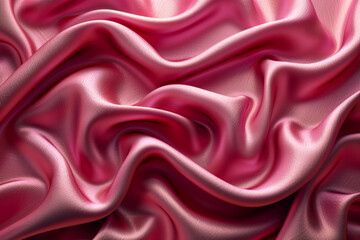 Obraz premium Elegant silk marsala color fabric texture abstract, silky waves. Smooth textile background, elegance luxurious design