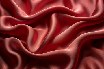 Obraz premium Elegant marsala color silk fabric texture abstract, silky waves. Smooth textile background, elegance luxurious design