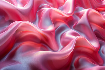 Obraz premium Elegant fuchsia silk fabric texture abstract, silky waves. Smooth textile background, elegance luxurious design