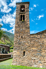 San Martin de la Cortinada church (Pueblo Cortinada) town of Andorra, belonging to the parish of Ordino.