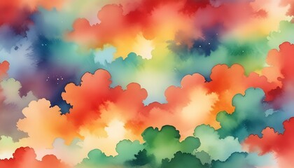 Fototapeta premium A pastel rainbow unicorn background including sparkling stars. A hazy, green, red fantasy sky. Charming holographic area. Fairy iridescent gradient backdrop Backgrounds. 