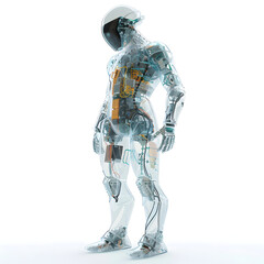 Digital Innovation Unleashed: 3D Character with IGBT Structures Revealed on White Background