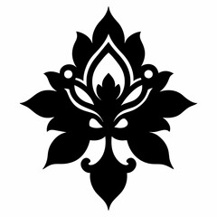 black and white flower logo icon vector illustration