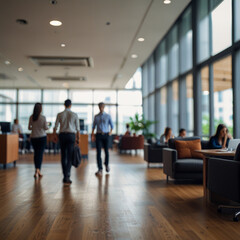 Dynamic Business Blurred People in Office