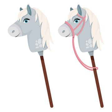 Toy horse head for hobbyhorsing competitions