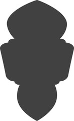 Ramadan frame with pattern. Islamic shape with Indian design. Oriental decoration gate. Arabic arch and door. Old Muslim style sticker