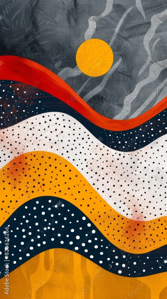 Poster summer patterns, bright colors, and abstract illustrations create a vibrant and dynamic visual exper