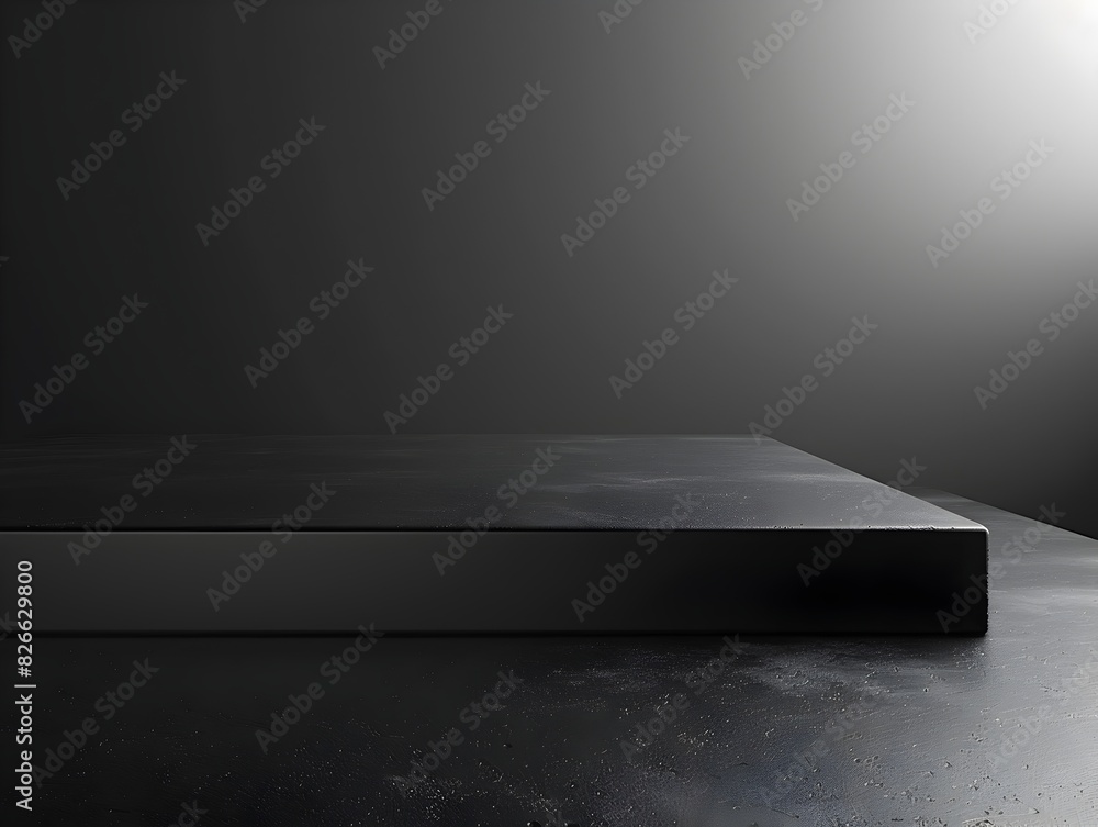 Poster smooth black surface with minimal reflections suitable for showcasing tech products in a sleek moder