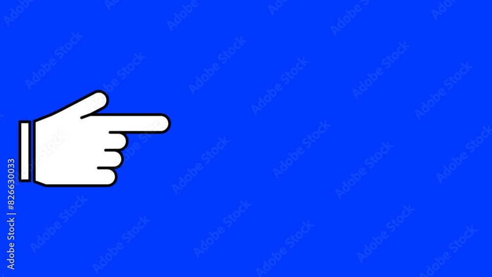 Poster motion graphics right pointing hand animation with transparent background. graphic resources
