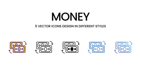 Moneyvector icons set stock illustration.