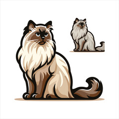 Explore Ragdoll cats in various charming poses. Our high-quality illustrations capture their grace and charm. Perfect for pet-related designs.