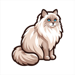 Explore Ragdoll cats in various charming poses. Our high-quality illustrations capture their grace and charm. Perfect for pet-related designs.