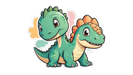 Fototapeta premium png sticker no background depicting a baby dino 