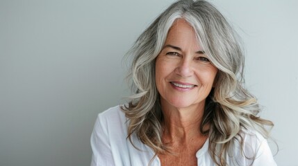 Fototapeta premium Portrait happy, confident senior woman looking away