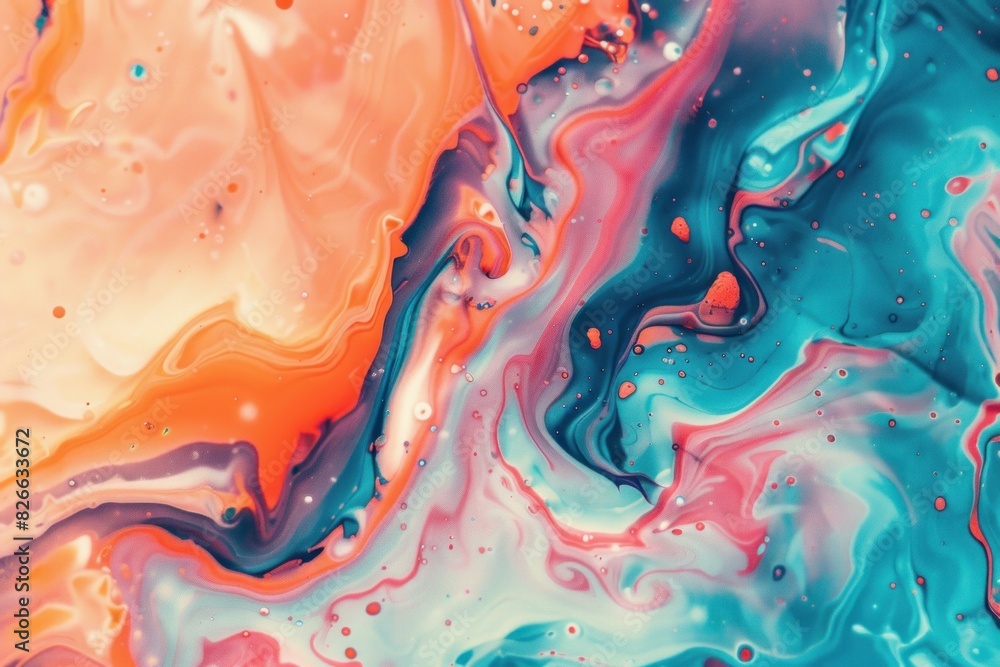 Poster abstract background with colorful swirls mimicking a marble pattern