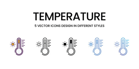 Temperature vector icons set stock illustration.