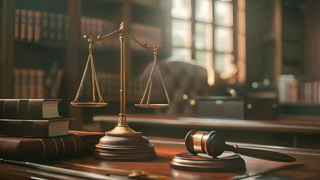 Judge gavel, Law books and scales of justice on desk in lawyer office. Legal justice	