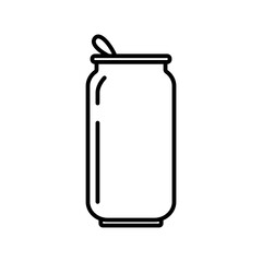 Aluminum soda or beer can line art vector icon