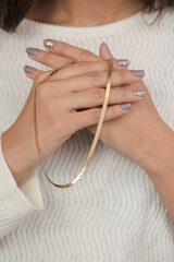 Fototapeta premium Gold Simpal Necklace with young beautyful lady 