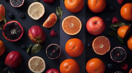 Creating a well structured composition by organizing and repeating fruit elements effectively - Powered by Adobe