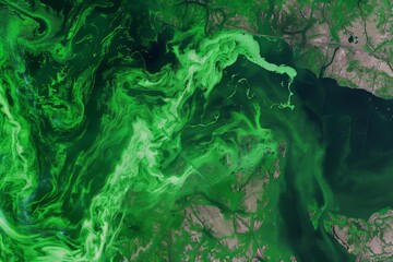 Global Satellite Images Capturing Algae Blooms Caused by Nutrient Pollution, Supporting Scientific Studies on Prevention Strategies.