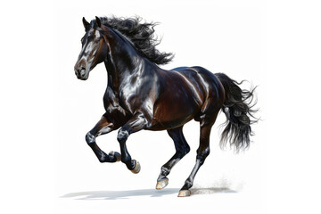 Fototapeta premium A galloping horse on a white background