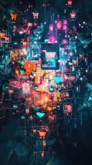 Captivating Fusion of Digital Commerce and Surreal Imagery
